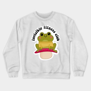 Invisible Illness Club - Cute Frog Mushroom Sticker Crewneck Sweatshirt